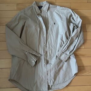 Ralph Lauren Beige Blake Button-Up Shirt L (oversized)